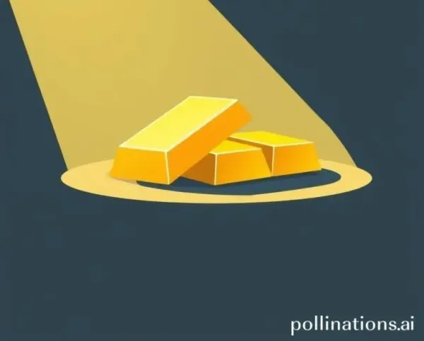 Illustration of shining gold bars under a spotlight