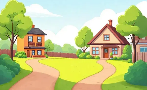 Illustration of choosing between house and apartment living