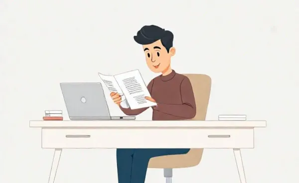 Person reviewing mortgage documents with a laptop and calculator