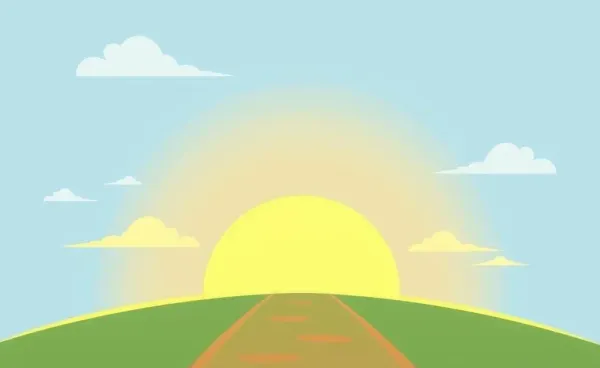 Illustration of a path to financial independence with a hopeful horizon