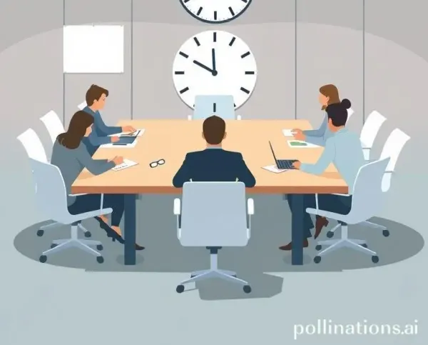 People discussing the idea of quarterly reports around a table