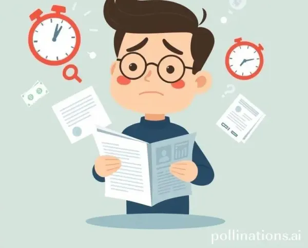 A cartoon person looking confused at a quarterly report