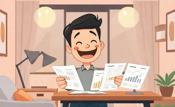 A person looking at cashflow statements in a modern office