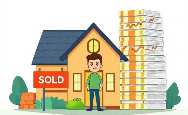 A person deciding between buying a house and investing.