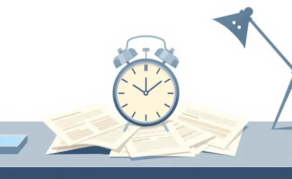 Clock with stock charts symbolizing investment decisions over time.